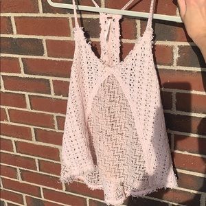 Free People “Beach” Crochet Knit Tank